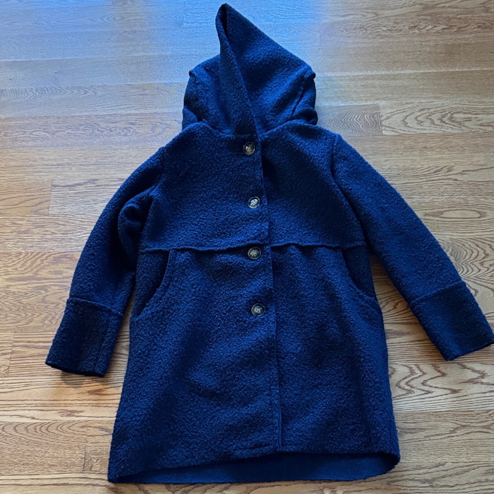 Buclay Navy Hooded Coat